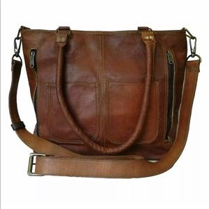 Genuine Leather Shoulder Tote Purse Crossbody Bag